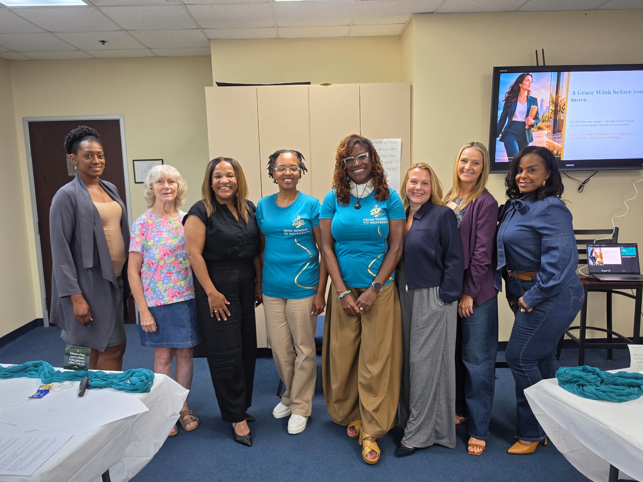 Women gathered for the founding From Moment to Movement workshop